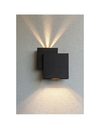 Aplique moderno cuadrado LED up&dpwn ajustable RIALTO 40º Haz de luz abajo 3000K muy potente 2000Lm 21W