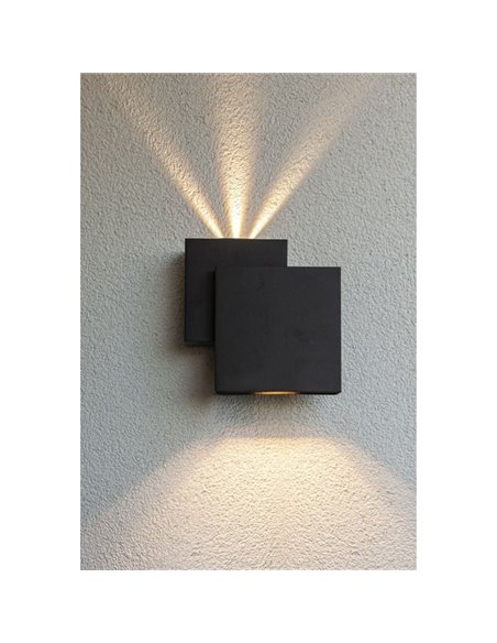 Aplique moderno cuadrado LED up&dpwn ajustable RIALTO 40º Haz de luz abajo 3000K muy potente 2000Lm 21W