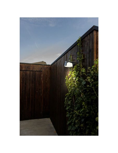 Aplique LED solar para Exterior antracita MOON con sensor de movimiento y luz permanente 4000K