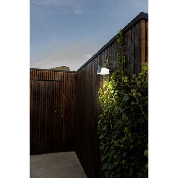 Aplique LED solar para Exterior antracita MOON con sensor de movimiento y luz permanente 4000K