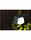 Aplique LED solar para exterior MOON antracite com sensor de movimento e luz permanente de 4000K