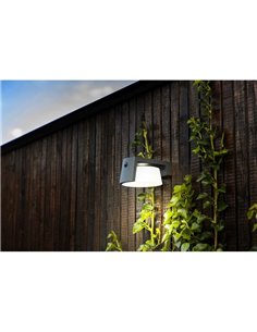 Aplique LED solar para Exterior antracita MOON con sensor de movimiento y luz permanente 4000K 2