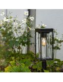 Baliza LED solar FLAIR con vaso transparente y bombilla de filamento incluida E27 + Vidrio de repuesto