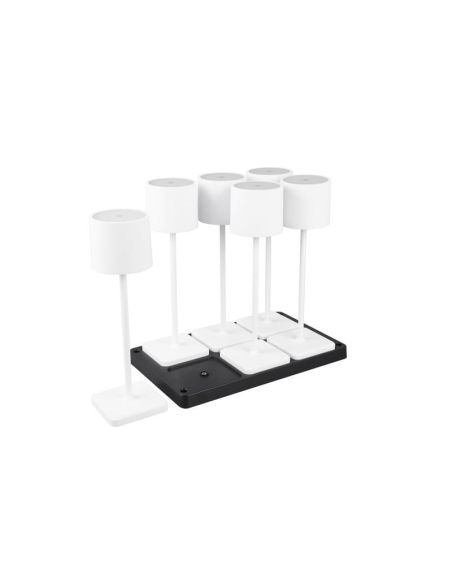 Pack de 6 candeeiros de mesa LED reguláveis foto ambiente