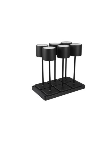 Pack 6 Lámparas de Sobremesa LED para Exterior IP54 FERNANDEZ Batería + Estación de Carga | LeonLeds