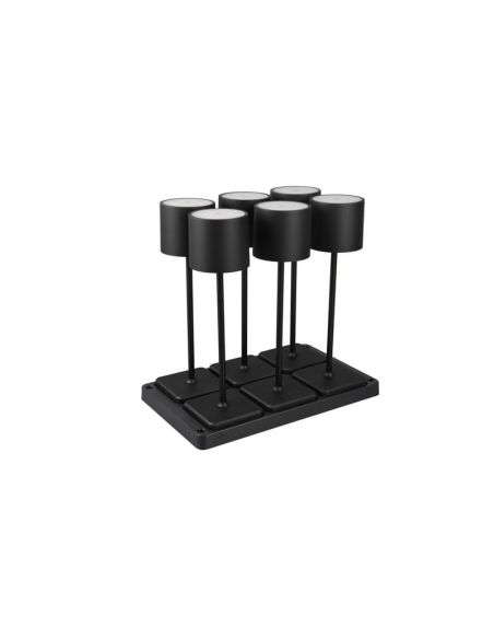 Pacote de 6 Candeeiros de Mesa LED para Exterior IP54 FERNANDEZ Bateria + Estação de Carregamento | LeonLeds