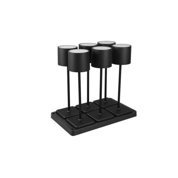 Pack 6 Lámparas de Sobremesa LED para Exterior IP54 FERNANDEZ Batería + Estación de Carga | LeonLeds
