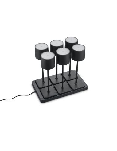 Pack de 6 Lampes de Table LED d'Extérieur IP54 FERNANDEZ Batterie + Station de Charge | LéonLeds