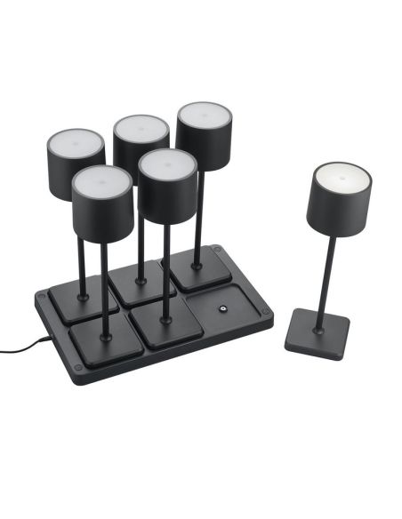 Pack de 6 Lampes de Table LED d'Extérieur IP54 FERNANDEZ Batterie + Station de Charge | LéonLeds