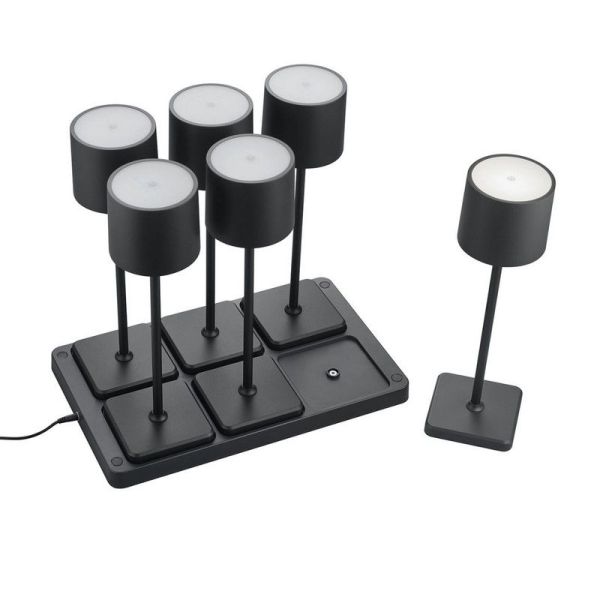 Pack de 6 Lampes de Table LED d'Extérieur IP54 FERNANDEZ Batterie + Station de Charge | LéonLeds