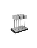 Pack 6 Lámparas de mesa LED Exterior Batería FERNANDEZ Estación de Carga + Batería Recargable IP54 | LeonLeds