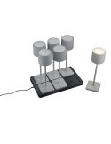 Pack 6 Lámparas de mesa LED Exterior Batería FERNANDEZ Estación de Carga + Batería Recargable IP54 | LeonLeds