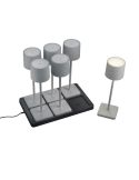 Pack 6 Lámparas de mesa LED Exterior Batería FERNANDEZ Estación de Carga + Batería Recargable IP54 | LeonLeds