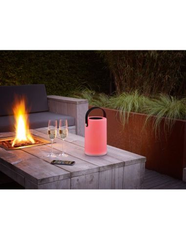 Lámpara de Sobremesa Exterior Con Asa GARCIA Carga Solar y Batería USB-C RGB | LeonLeds