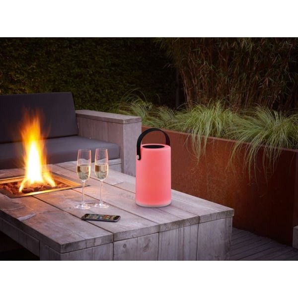 Lámpara de Sobremesa Exterior Con Asa GARCIA Carga Solar y Batería USB-C RGB | LeonLeds