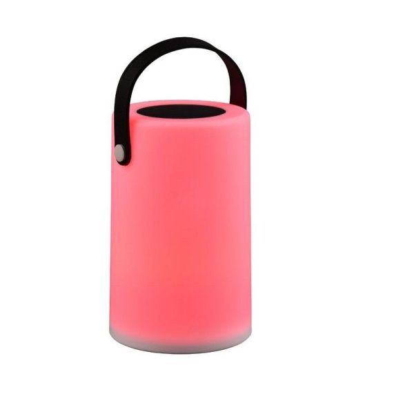 Lampe de table d'extérieur avec poignée GARCIA Charge solaire et batterie USB-C RGB | LéonLeds