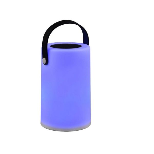 Lampe de table d'extérieur avec poignée GARCIA Charge solaire et batterie USB-C RGB | LéonLeds