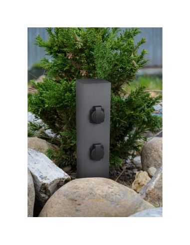 Toma de Corriente Estilo Baliza 2 Enchufes GARDEN SOCKET IP44 | LeonLeds
