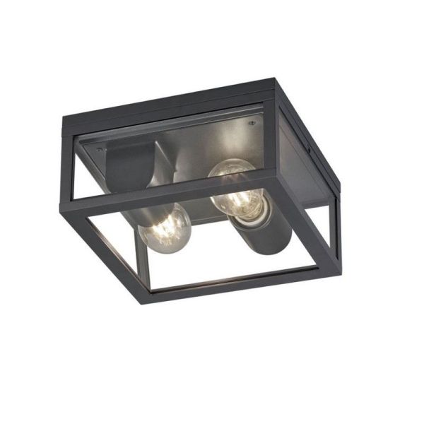 Plafón Exterior GARONNE Aluminio y Pantalla de Cristal | LeonLeds