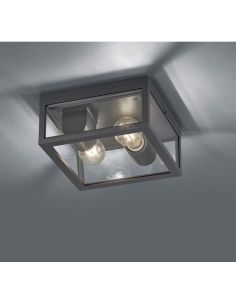 GARONNE Plafonnier extérieur en aluminium et abat-jour en verre | LéonLeds 2