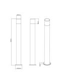 Baliza para Exterior HOOSIC 80cm 1xE27 max.28W IP44 | LeonLeds