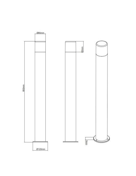 Baliza para Exterior HOOSIC 80cm 1xE27 max.28W IP44 | LeonLeds