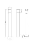 Baliza Exterior HOOSIC 80cm Bombilla excl. 1xE27 max.28W IP44 | LeonLeds