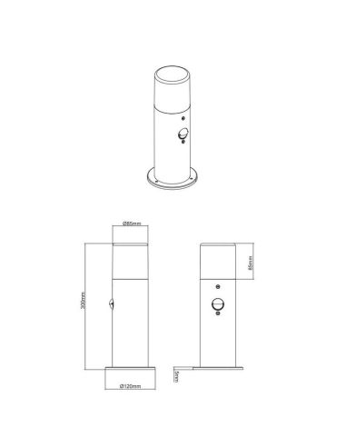 Baliza Exterior Con Detector de Movimiento HOOSIC 12cm | LeonLeds