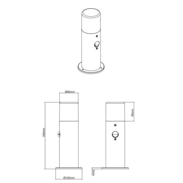 Baliza Exterior Con Detector de Movimiento HOOSIC 12cm | LeonLeds
