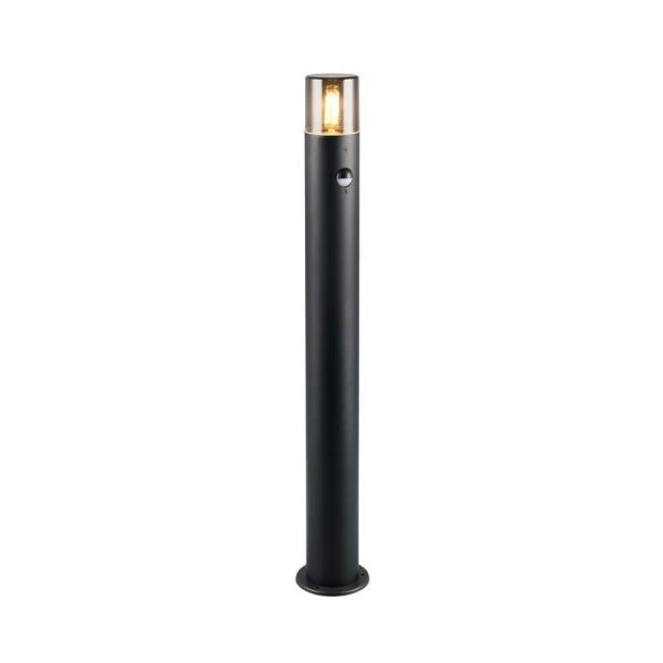 Baliza Exterior con Sensor de Movimiento HOOSIC 80cm Pantalla Ahumada Bombilla excl.1xE27 max.28W IP44 | LeonLeds