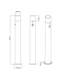 Baliza Exterior con Sensor de Movimiento HOOSIC 80cm Pantalla Ahumada Bombilla excl.1xE27 max.28W IP44 | LeonLeds
