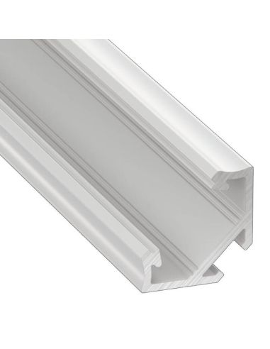 Perfil de ângulo de 45º para fitas de LED com acabamento laqueado branco - Tipo C - 2 metros 10-0031-10 | LeonLeds