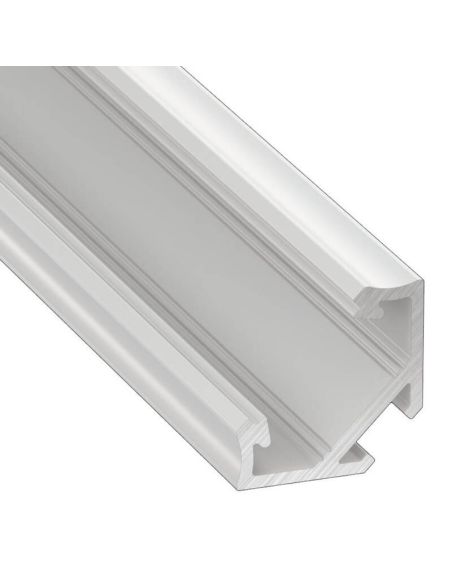 Perfil de ângulo de 45º para fitas de LED com acabamento laqueado branco - Tipo C - 2 metros 10-0031-10 | LeonLeds