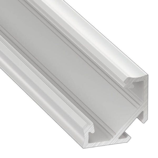 Profilé à angle de 45° pour rubans LED, finition laquée blanche - Type C - 2 mètres 10-0031-10 | LeonLeds