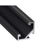 Perfil Angular 45º para Tiras de LED em Acabamento Anodizado Preto -Tipo C- 2,02 Metros