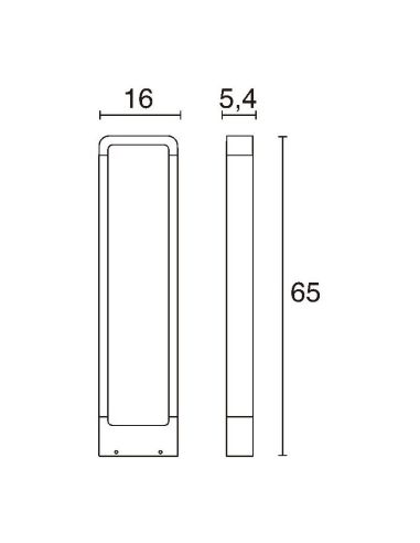 Baliza LED Exterior Aluminio Cristal Sibila Antracita 5W Blanco Calido Diseño moderno | LeonLeds