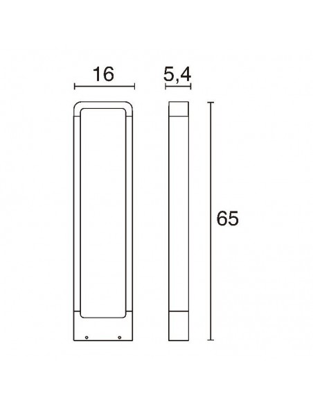 Baliza LED Exterior Aluminio Cristal Sibila Antracita 5W Blanco Calido Diseño moderno | LeonLeds