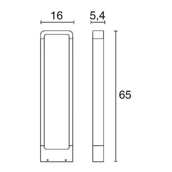 Baliza LED Exterior Aluminio Cristal Sibila Antracita 5W Blanco Calido Diseño moderno | LeonLeds