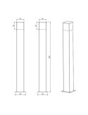 Baliza LED Exterior HUDSON 80cm 1xE14 3,5W 320lm 3000K IP44 | LeonLeds