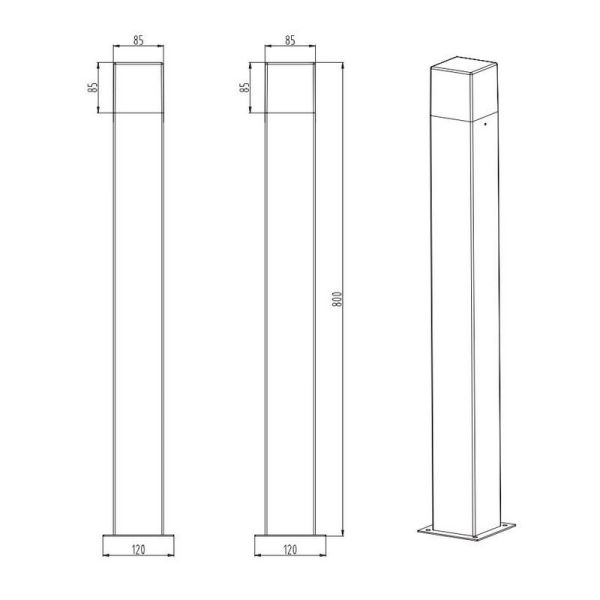 Baliza LED Exterior HUDSON 80cm 1xE14 3,5W 320lm 3000K IP44 | LeonLeds