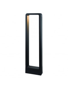 Baliza LED Exterior Aluminio Cristal Sibila Antracita 5W Blanco Calido Diseño moderno | LeonLeds
