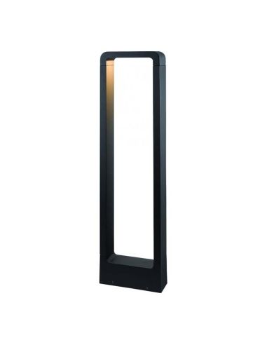 Baliza LED Exterior Aluminio Cristal Sibila Antracita 5W Blanco Calido Diseño moderno | LeonLeds