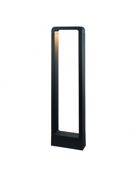 Baliza LED Exterior Aluminio Cristal Sibila Antracita 5W Blanco Calido Diseño moderno | LeonLeds