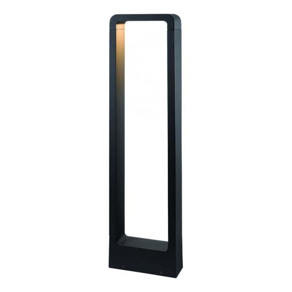 Baliza LED Exterior Aluminio Cristal Sibila Antracita 5W Blanco Calido Diseño moderno | LeonLeds