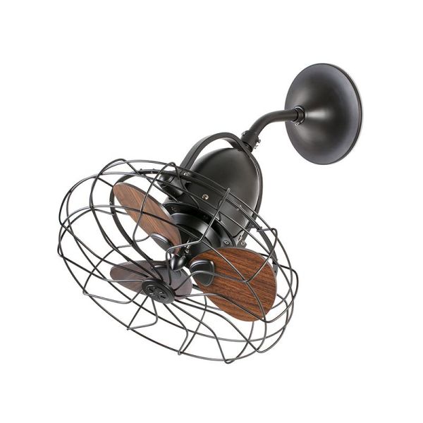 Ventilador de Techo KEIKI S marrón con regulador para pared y función inversa verano/invierno Ø 43cm