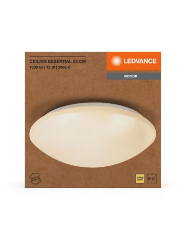Plafonnier LED Gamme ESSENTIAL Ø25CM incl.13W IP20 920lm Installation Facile | LéonLeds