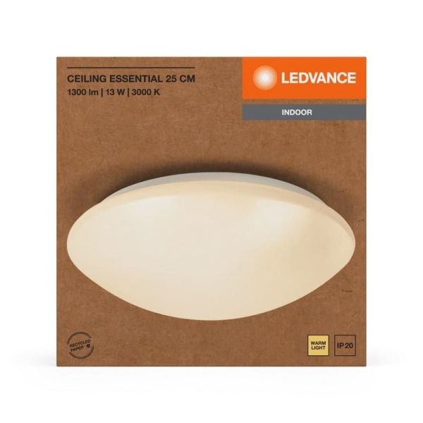 Plafón de Techo LED Gama ESSENTIAL Ø25CM incl.13W IP20 920lm Fácil Instalación | LeonLeds