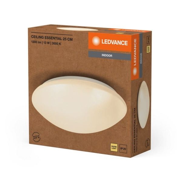 Plafón de Techo LED Gama ESSENTIAL Ø25CM incl.13W IP20 920lm Fácil Instalación | LeonLeds
