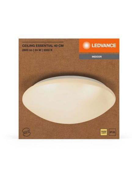 Plafón LED de Techo Gama ESSENTIAL Ø40CM incl.24W IP20 1920lm 3000K | LeonLeds