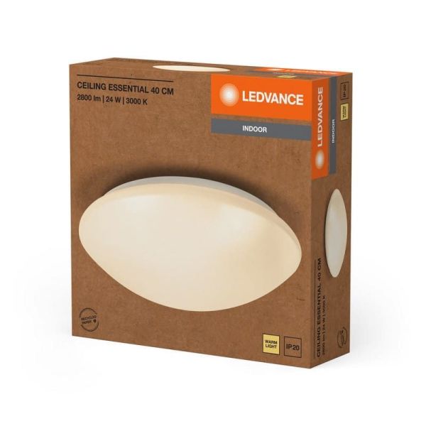 Plafonnier LED Gamme ESSENTIAL Ø40CM incl.24W IP20 1920lm 3000K | LéonLeds